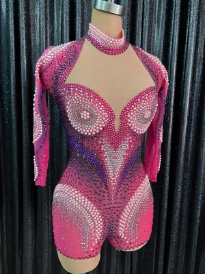 AD1486 Kimshein Backless V-Neck Diamond Short Crystal Rhinestone Jumpsuit Set Summer Fashion for the Bold and Beautiful