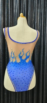 AD1464 Kimshein Women's Clothing Handmade Crystal Rhinestone Swimsuit Ladies Tight-fitting Bodysuit with Square Neckline