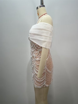 7-Day Fast Sampling Elegant Mini Pearl Dress for Women's Summer Party Evening Dress Sexy Women's Dress ED2703