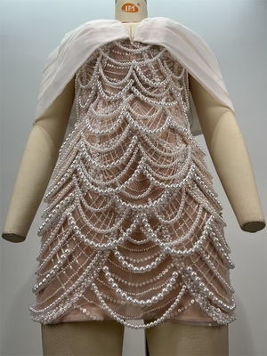 7-Day Fast Sampling Elegant Mini Pearl Dress for Women's Summer Party Evening Dress Sexy Women's Dress ED2703