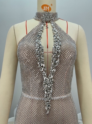 ED2699 Kimshein End Shiny Crystal Ball Dress Vintage-Inspired Backless and Sleeveless Design with Diamond Embellishments