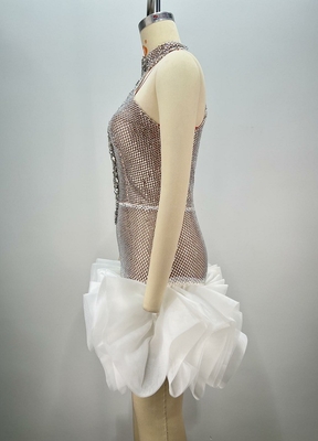 ED2699 Kimshein End Shiny Crystal Ball Dress Vintage-Inspired Backless and Sleeveless Design with Diamond Embellishments