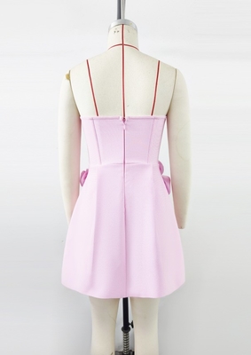 Fashionable Off-Shoulder Bandage Dress with 3D Flower Embellishments and No Sleeves