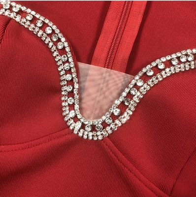 LS2617 Luxury Women's Long Sleeve Bridal Party Bandage Dress Crafted with Needlework and Needlework Craftsmanship