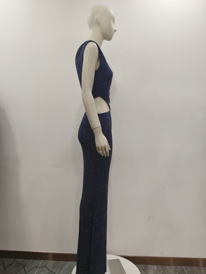 Other Collar SB3343 Women's Summer Dress with Beaded Evening Gown and Elegant Design Washable Fabric