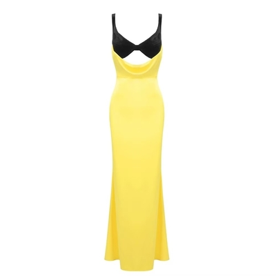 Elegant and Sexy Evening Dress Women's Tight-fitting Trailing Dress Hollow Out Fashion Dress with Polyester Material