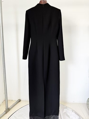 Casual Style LS2615 Luxury Dress Fashion Women's Beaded Crystal Long Dress Elegant Evening Gown with Weaving Technique