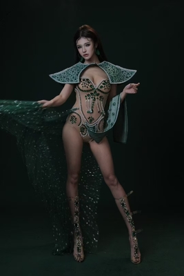 AD2543 Kimshein Handmade Style Women's Fashion Sexy Beautiful Diamond Dance Club Outfit Support custom emblem placement