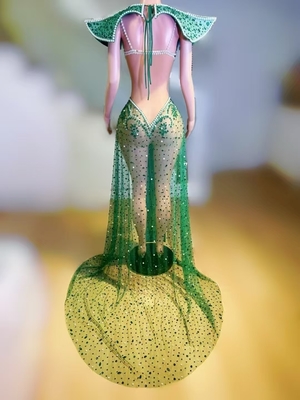 AD2543 Kimshein Handmade Style Women's Fashion Sexy Beautiful Diamond Dance Club Outfit Support custom emblem placement