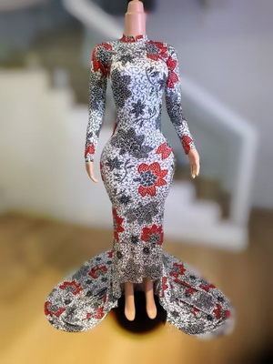 Environmentally Friendly All Seasons AD2491 Formal Dress Floor Length Long Sleeve Evening Party Dress for Women