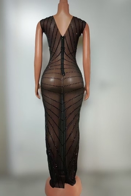 Manufactured AD2492 Pearl Embellished Dress with Water Diamond and Crystal for a Sexy Look at Dance Party Club or Party