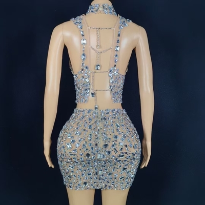Summer AD2369 Kimshein Fashionable Sexy Two-Piece Women's Club Diamond Crystal Set with Stock Availability