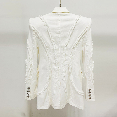 Full Sleeve White Collar Lady Style SR2307 Design Fashion Women's Pleated Fringe Suit Women's Fashion Pants