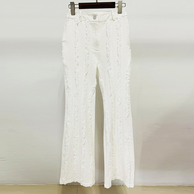 Full Sleeve White Collar Lady Style SR2307 Design Fashion Women's Pleated Fringe Suit Women's Fashion Pants