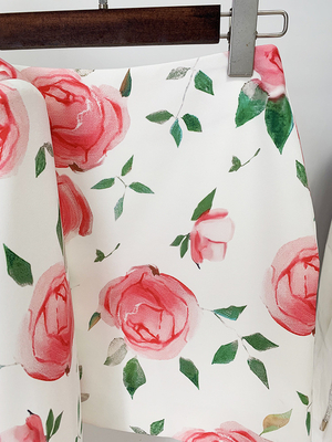 SR2333 Plus Size Women's Double-breasted Suit Jacket Floral Two-piece Set for Women 7 Day Fast Sampling Mid-length Pants