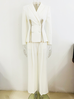 SR2334 Goldsin Luxury Plus Size Crystal Women's Formal Suit with Fast Response Service and Polyester-Cotton Blend Fabric