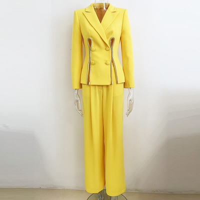 SR2334 Goldsin Luxury Plus Size Crystal Women's Formal Suit with Fast Response Service and Polyester-Cotton Blend Fabric