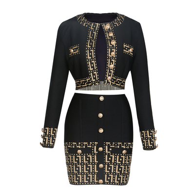 SR2327 Spring Two-Piece Sexy Sports Jacket and Bodycon Mini Skirt Set 7 Days Fast Sampling Intelligent Tracking Support