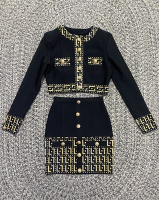 SR2327 Spring Two-Piece Sexy Sports Jacket and Bodycon Mini Skirt Set 7 Days Fast Sampling Intelligent Tracking Support