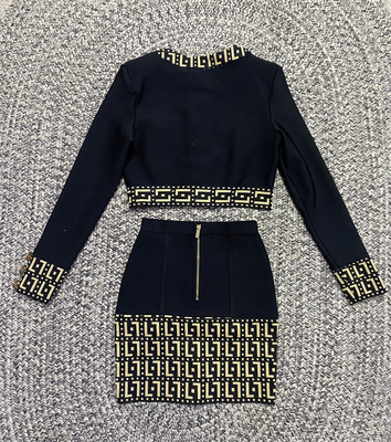 SR2327 Spring Two-Piece Sexy Sports Jacket and Bodycon Mini Skirt Set 7 Days Fast Sampling Intelligent Tracking Support