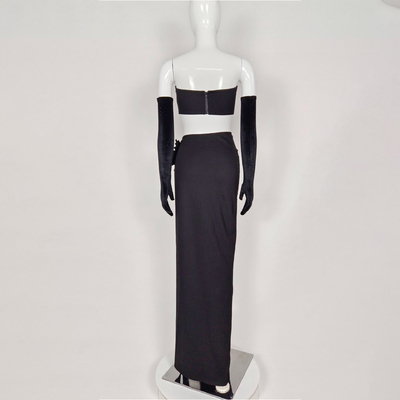 Guangdong SS2291 End Two-Piece Women's Fashion Crystal Bandage Suit Flawless Craftsmanship