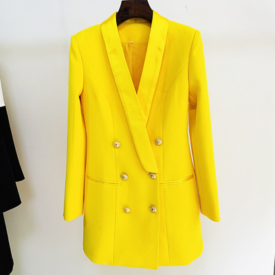 Kimshein Women's Luxury Jacket Plus Size Coat Long Outerwear with Pure Color Pattern
