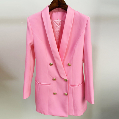 Kimshein Women's Luxury Jacket Plus Size Coat Long Outerwear with Pure Color Pattern