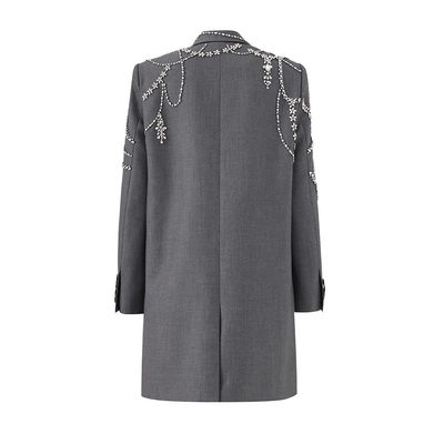 -Made BA2241 Embroidered Beaded Short Top Punk Style Thin Long-Sleeved Winter Clothing for Customer Requirements