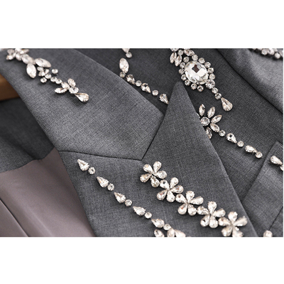 -Made BA2241 Embroidered Beaded Short Top Punk Style Thin Long-Sleeved Winter Clothing for Customer Requirements
