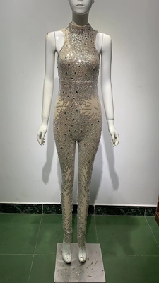 ED2095 Women's Colorful Woven Sexy Nightclub Jumpsuit with Beaded Details Durability and Performance