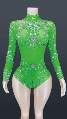 DHL/Fedex/ UPS/FedEx/EMS 3-7 Days AD1157 Retro Style Women's Sexy Mesh Bodysuit Stage Costume for Nightclub Performance