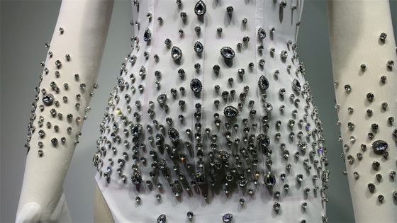 ED2695 Elegant Crystal Beaded High Slit Sexy Luxurious Evening Dress for Women's Wedding Party Tight Bodycon Prom Dress