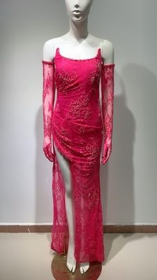 ED2689 Fashion Classic Long Dress Elegant and Sensual Lace Evening Gown for Women's Birthday Party Outfit