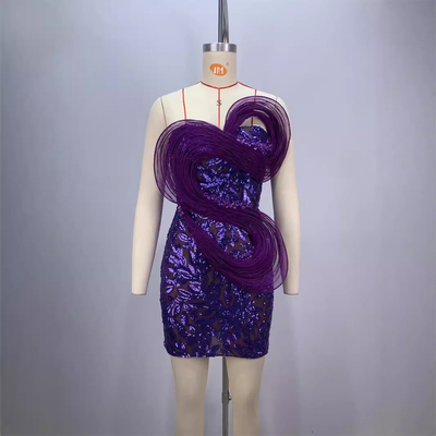 7-Day Fast Sampling ED2691 Kimshein Fashionable Sequin Strapless Mini Evening Dress for Upscale Occasions and Celebrations