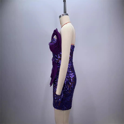 7-Day Fast Sampling ED2691 Kimshein Fashionable Sequin Strapless Mini Evening Dress for Upscale Occasions and Celebrations