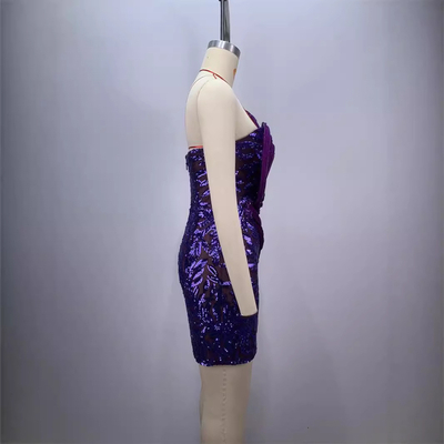 7-Day Fast Sampling ED2691 Kimshein Fashionable Sequin Strapless Mini Evening Dress for Upscale Occasions and Celebrations