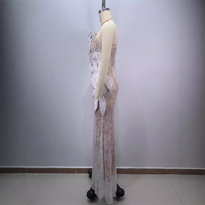 ED2693 Luxury Single Shoulder Dress Fabric Elegant Design Perfect for Formal Occasions and Parties