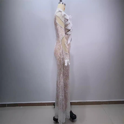 ED2693 Luxury Single Shoulder Dress Fabric Elegant Design Perfect for Formal Occasions and Parties