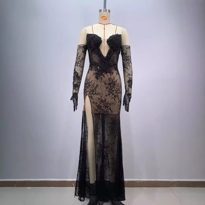 ED2694 Kimshein Lace Elegant Dress for Women's Evening Party Sexy Formal Cocktail Dress without Built-in Bra