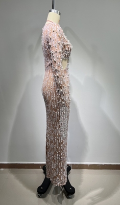 ED2607 Pearl Sexy Dress for Women Maxi Length Party Evening Dress Elegant Club Sequin Dress