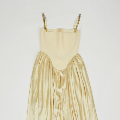 7-Day Fast Sampling SB3300 Summer Sleeveless Yellow Maxi Dress with Crystal Straps and Pleated Hem Customizable Design