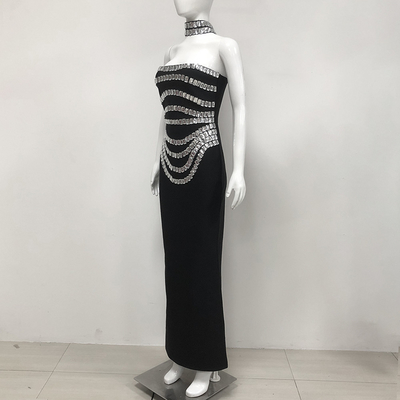 Other Popular Elements Luxury Women's Tight Sexy Sleeveless Dress Crystal Bandage Party Dress Elegant SB3331