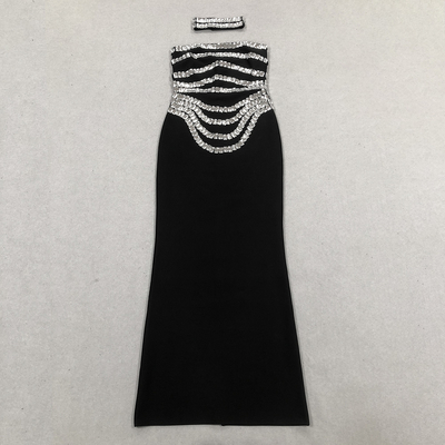 Other Popular Elements Luxury Women's Tight Sexy Sleeveless Dress Crystal Bandage Party Dress Elegant SB3331