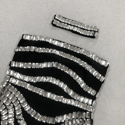 Other Popular Elements Luxury Women's Tight Sexy Sleeveless Dress Crystal Bandage Party Dress Elegant SB3331