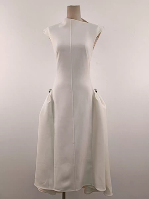 Elegant Women's SB3330 Kimshein Sleeveless Tea-Length Dress Simple Style and Other Popular Elements for Formal Occasions