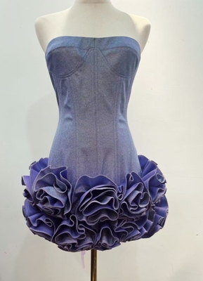 SB3060 Kimshein Mini Sleeveless Dress Fashionable and Sophisticated Evening Gown for Women Made of Polyester/Cotton