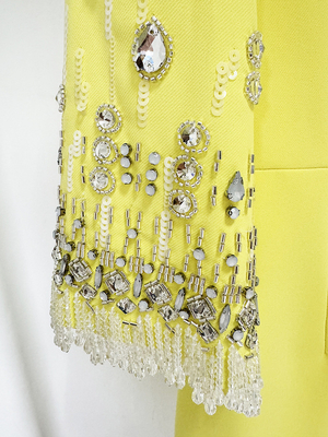 LS2610 Women's Fashion Long Sleeve Luxurious Beaded Crystal Sequin Dress for Party Straight Knife Silhouette and Washable