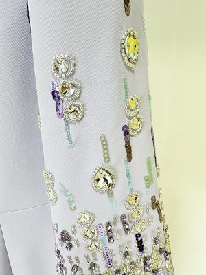 LS2610 Women's Fashion Long Sleeve Luxurious Beaded Crystal Sequin Dress for Party Straight Knife Silhouette and Washable