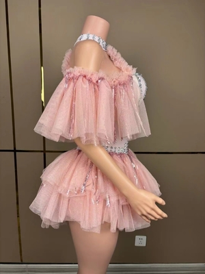 AD2114 Girl's Front Vest Lolita Sweet Princess Dress Party Wear Backless Neck Off Shoulder Mini Dress 100 for Snowmobile