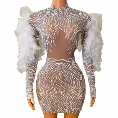 kimsheinfashion AD1895 end Performance Mini Dress for Women at Sexy Nightclubs and Elegant Pearl Birthday Celebrations